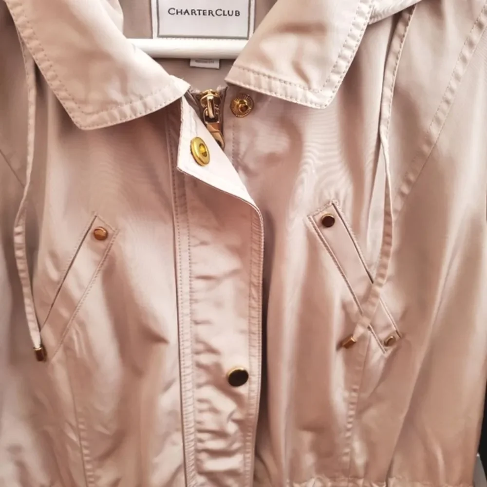Charter Club Water Resistant Hooded Anorak Jacket Size PM